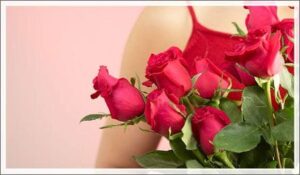 Frau mit Blumen