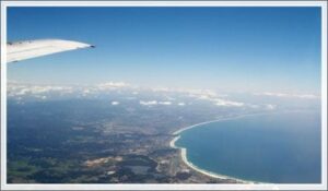 Flugzeug Flügel, Blick über Australische Ostküste