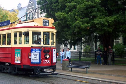 Straßenbahn Christchurch Neuseeland Straßenbahn Christchurch Neuseeland