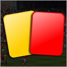 Rote und Gelbe Karte beim Fußball
