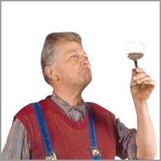 Geschmack, Mann schmeckt Wein