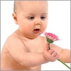 Bebé con flor