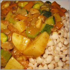 Rice with courgette and curry