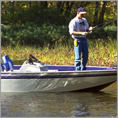 Man fishing on boat