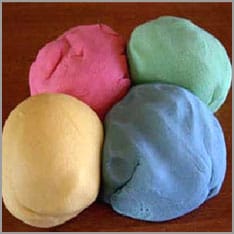 Different coloured modelling clay