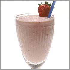 Banana and blueberry milkshake