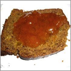 Bread with apricot jam