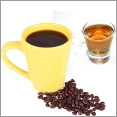 Cup of coffee and rum