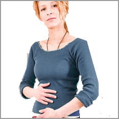 Woman with abdominal pain