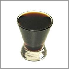 Snaps glass with chocolate liqueur