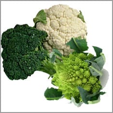 Blumenkohl, Brokkoli und Romanesco