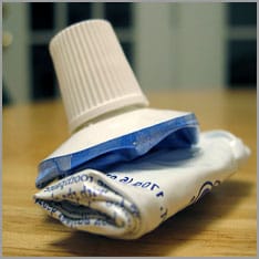 empty toothpaste tube