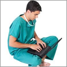 Doctor at the computer