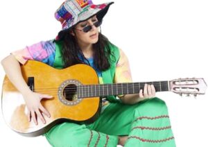 Hippie with guitar