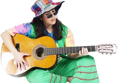 Hippie with guitar