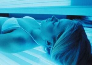 Woman on the sunbed