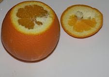Kappe von Orange abtrennen
