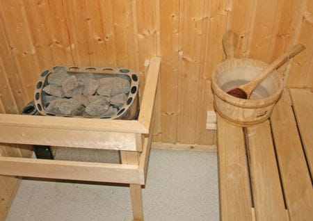 Sauna room with infusion