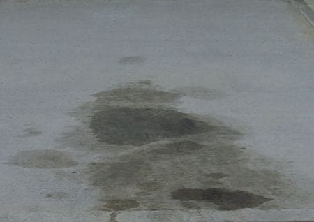 Oil stains on concrete