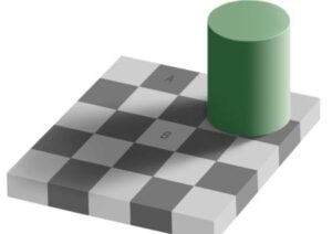 Chequerboard pattern illusion