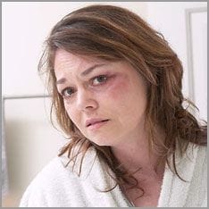 Una mujer maltratada