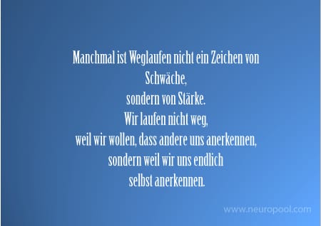 Gedanke des Tages: Weglaufen