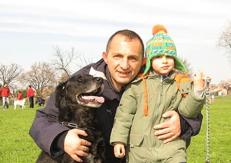 Hund und Besitzer