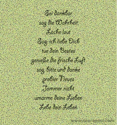 Gedanke des Tages: Lebe dein Leben