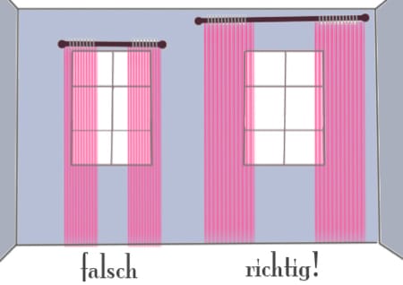 Hang curtains correctly