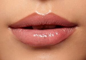 beautifully made up lips