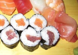 Sushi with seaweed