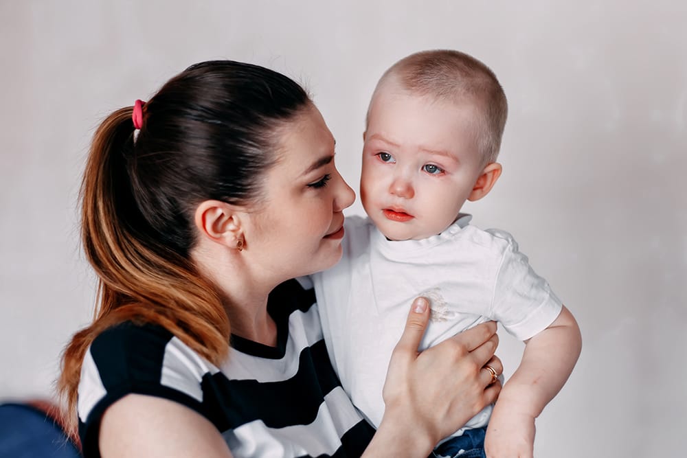 Baby sofort nach einem Sturz einschlafen