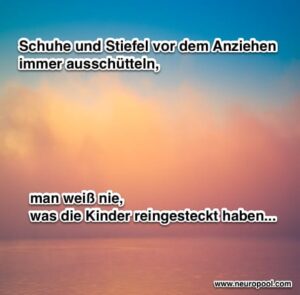 Tipp: Schuhe ausschütteln