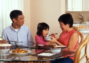 Family at dinner