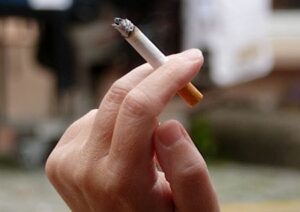 Cigarette in the hand