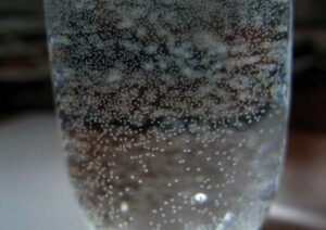 Sparkling water in a glass
