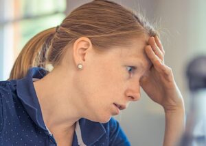 Gestresste Frau