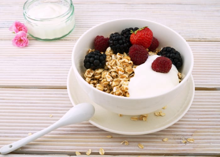 Oatmeal Oatmeal with fruit breakfast