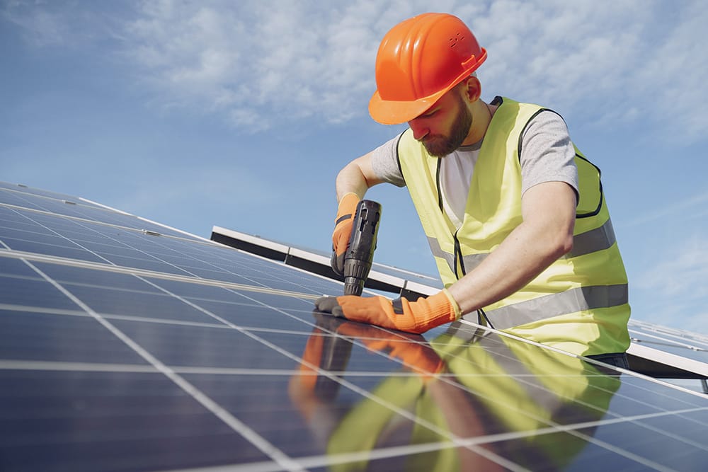 Solarenergie, Installation von Solarzellen